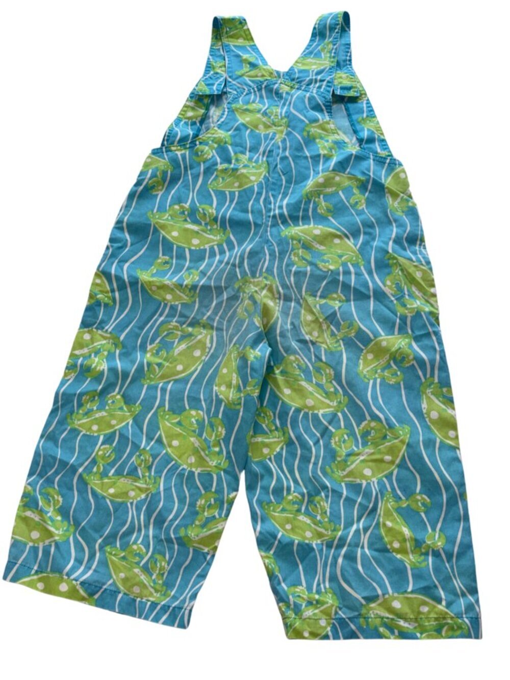 VINTAGE Y2K 90s Kelly's Kids Overalls Starfish Blue Green size 6